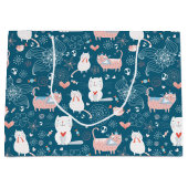 Katten, vogels en harten Gift Bag Groot Cadeauzakje (Voorkant)