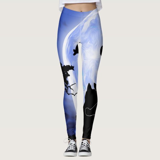 katten volle maan leggings (Voorkant)