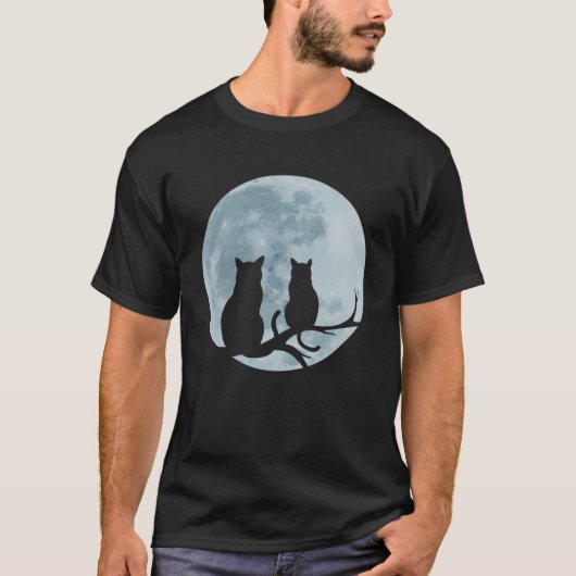 Katten Volle Maan Leuke Kitten Meisjes Katten Lief T-shirt (Voorkant)
