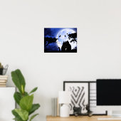 katten volle maan poster (Thuiskantoor)