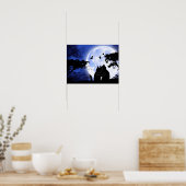 katten volle maan poster (Keuken)