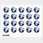 katten volle maan ronde sticker (Vel)