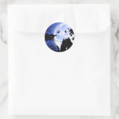 katten volle maan ronde sticker (Tas)