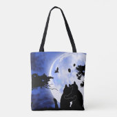 katten volle maan tote bag (Achterkant)