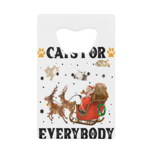 Katten voor alle kerstfeestdagen voor kerstmis creditkaart flessenopener