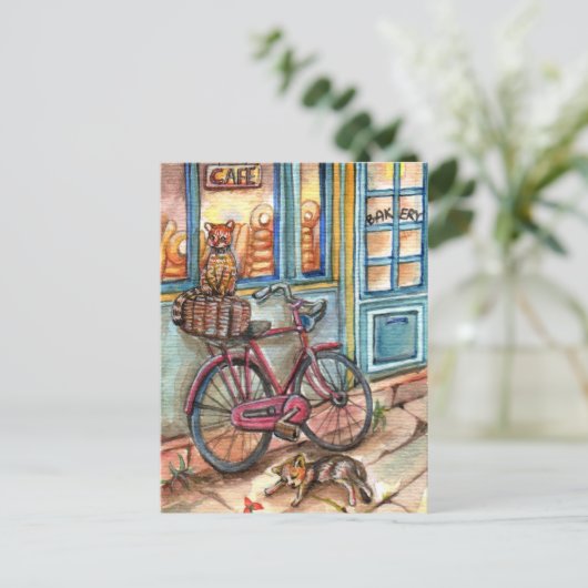 Katten voor bakkerij briefkaart (Staand voorkant)