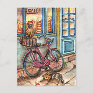 Katten voor bakkerij briefkaart