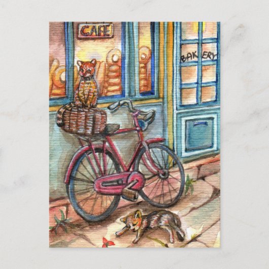 Katten voor bakkerij briefkaart (Voorkant)