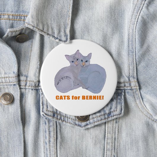 Katten voor Bernie! Ronde Button 4,0 Cm (In situ)
