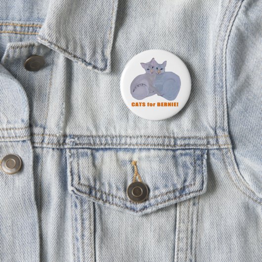 Katten voor Bernie! Ronde Button 5,7 Cm (In situ)