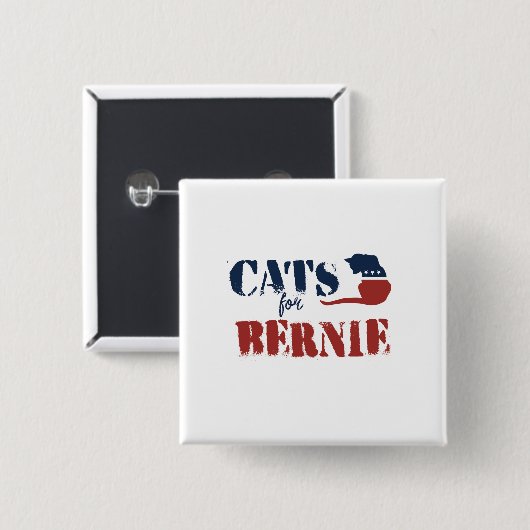 Katten voor Bernie Vierkante Button 5,1 Cm (Voorkant /achterkant)