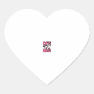Katten Voor Bros Vintage Kat Kroon T-shirt Ontwerp Hart Sticker