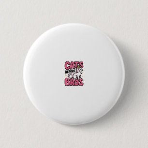 Katten Voor Bros Vintage Kat Kroon T-shirt Ontwerp Ronde Button 5,7 Cm