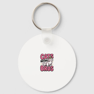 Katten Voor Bros Vintage Kat Kroon T-shirt Ontwerp Sleutelhanger