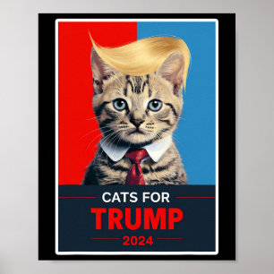 Katten voor de verkiezing van Trump 2024 1 Poster