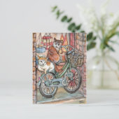 Katten voor de vleeswinkel briefkaart (Staand voorkant)