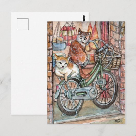 Katten voor de vleeswinkel briefkaart (Voorkant / Achterkant)