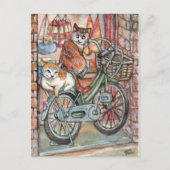 Katten voor de vleeswinkel briefkaart (Voorkant)