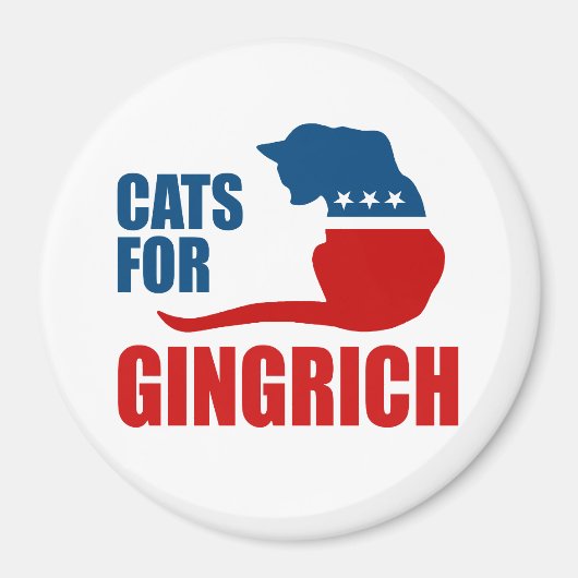 KATTEN VOOR GINGRICH MAGNEET (Voorkant)