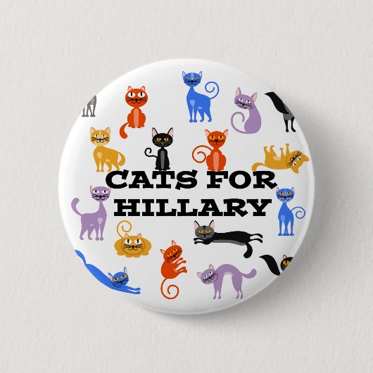 Katten voor Hillary Campaign Button (Voorkant)