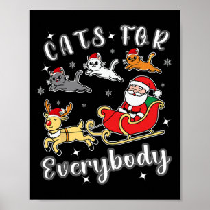 Katten voor iedereen Grappig Kerstman Kleding Poster