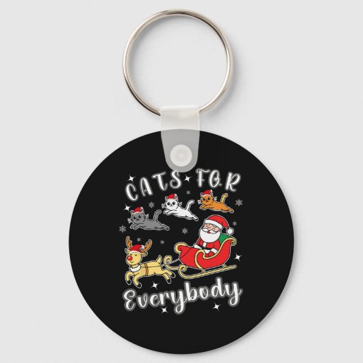 Katten voor iedereen Grappig Kerstman Kleding Sleutelhanger (Voorkant)