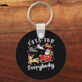 Katten voor iedereen Grappig Kerstman Kleding Sleutelhanger (Voorkant)