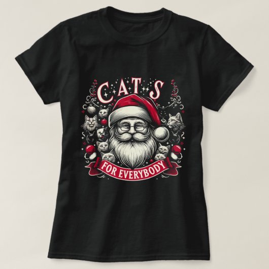 Katten voor iedereen Grappig Kleding Lelijke Kerst T-shirt (Design voorkant)