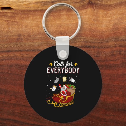 Katten voor iedereen grappig lelijke kerstkeuken sleutelhanger (Voorkant)