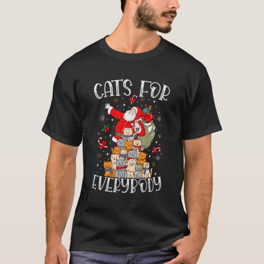 Katten voor iedereen grappige kerstkat t-shirt (Voorkant)