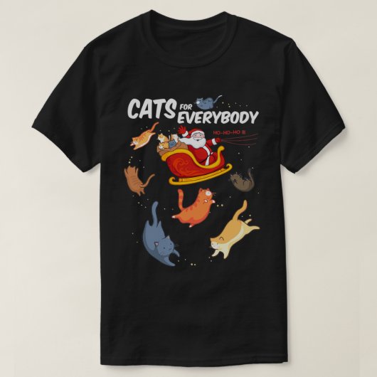 Katten voor iedereen grappige kerstkat t-shirt (Design voorkant)
