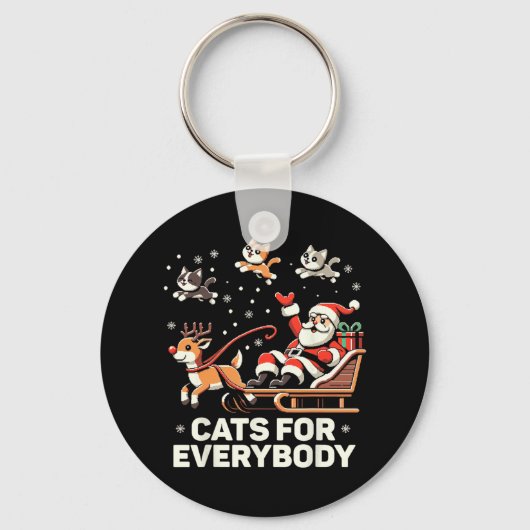 Katten voor iedereen - Grappige Kerstkattenkerstvr Sleutelhanger (Voorkant)