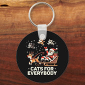 Katten voor iedereen - Grappige Kerstkattenkerstvr Sleutelhanger (Voorkant)