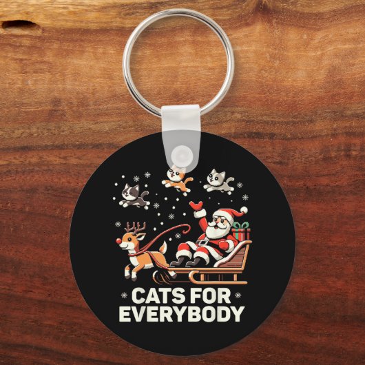 Katten voor iedereen - Grappige Kerstkattenkerstvr Sleutelhanger (Voorkant)