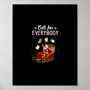 Katten voor iedereen Kat Kerst Lelijke Kerstmis SW Poster