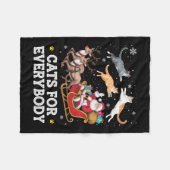 Katten voor iedereen Kerst Grappige Kerstman Kat L Fleece Deken (Voorkant (Horizontaal))