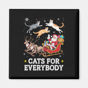 Katten voor iedereen Kerst Grappige Kerstman Kat L Magneet
