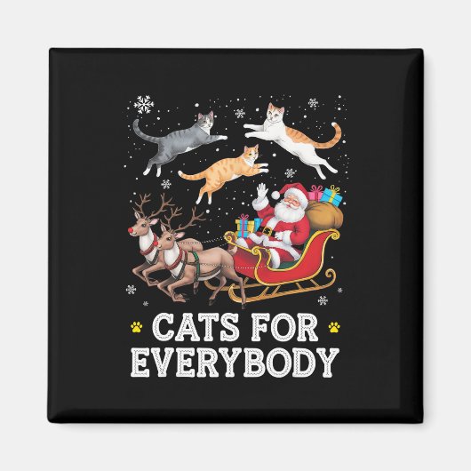 Katten voor iedereen Kerst Grappige Kerstman Kat L Magneet (Voorkant)