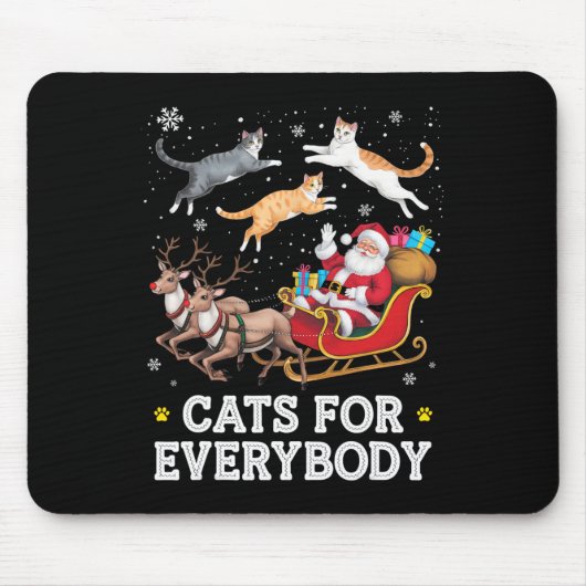 Katten voor iedereen Kerst Grappige Kerstman Kat L Muismat (Voorkant)