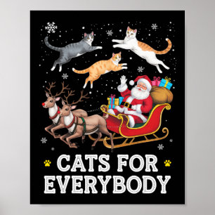 Katten voor iedereen Kerst Grappige Kerstman Kat L Poster