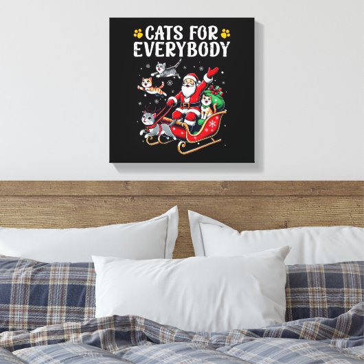 Katten voor iedereen Kerst Kat Grappig Canvas Afdruk (Insitu (Slaapkamer))