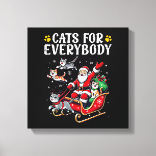 Katten voor iedereen Kerst Kat Grappig Canvas Afdruk