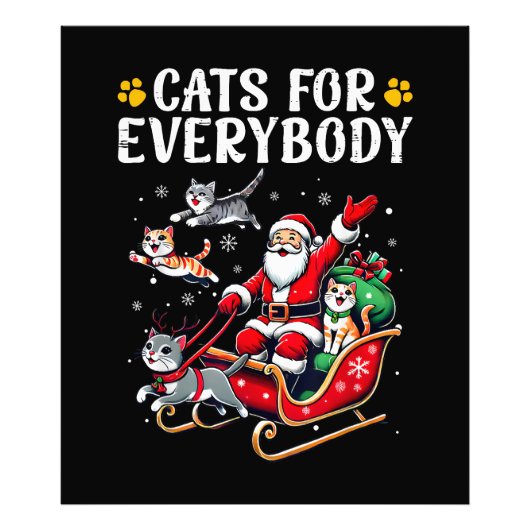 Katten voor iedereen Kerst Kat Grappig Foto Afdruk (Voorkant)