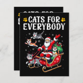 Katten voor iedereen Kerst Kat Grappig Informatiekaartje (Voorkant / Achterkant)