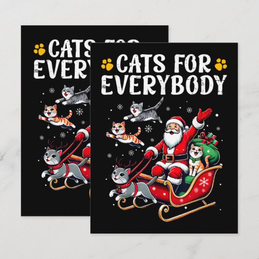 Katten voor iedereen Kerst Kat Grappig Informatiekaartje (Voorkant / Achterkant)