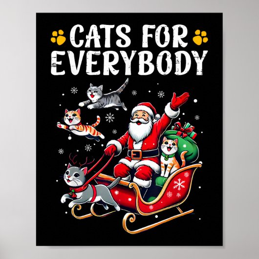 Katten voor iedereen Kerst Kat Grappig Poster (Voorkant)