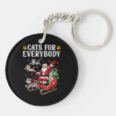 Katten voor iedereen Kerst Kat Grappig Sleutelhanger (Achterkant)