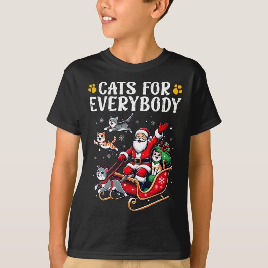 Katten voor iedereen Kerst Kat Grappig Xmas Mannen T-shirt (Voorkant)