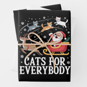 Katten voor iedereen kerst kat grappige Kerstman Inpakpapier Vel