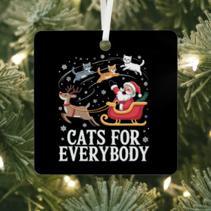 Katten voor iedereen kerst kat grappige Kerstman Metalen Ornament